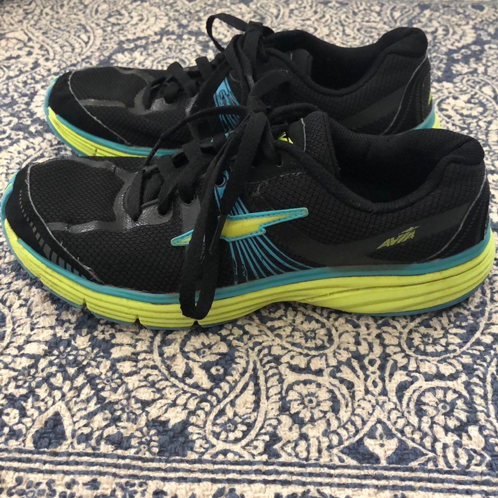 Black and Neon Athletic Shoes